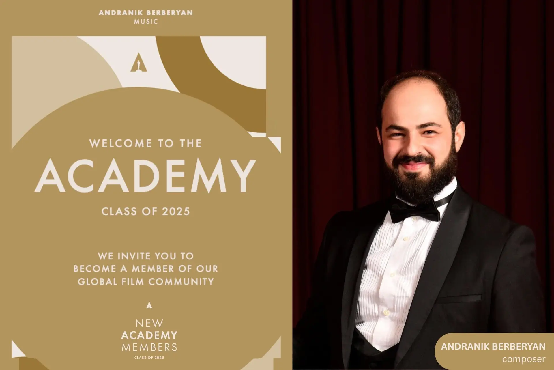 Composer Andranik Berberyan joins US Academy of Motion Picture Arts and Sciences