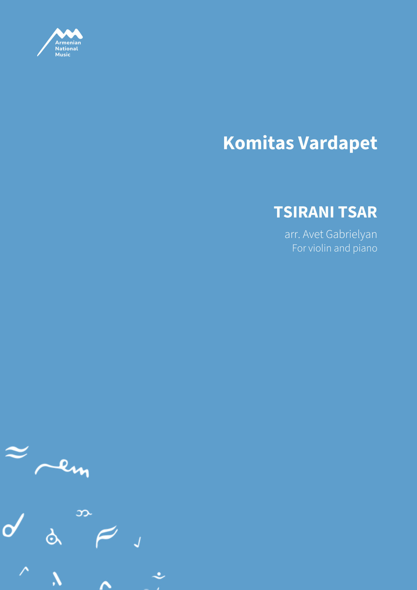 Tsirani Tsar — Komitas Vardapet, sheet music score cover